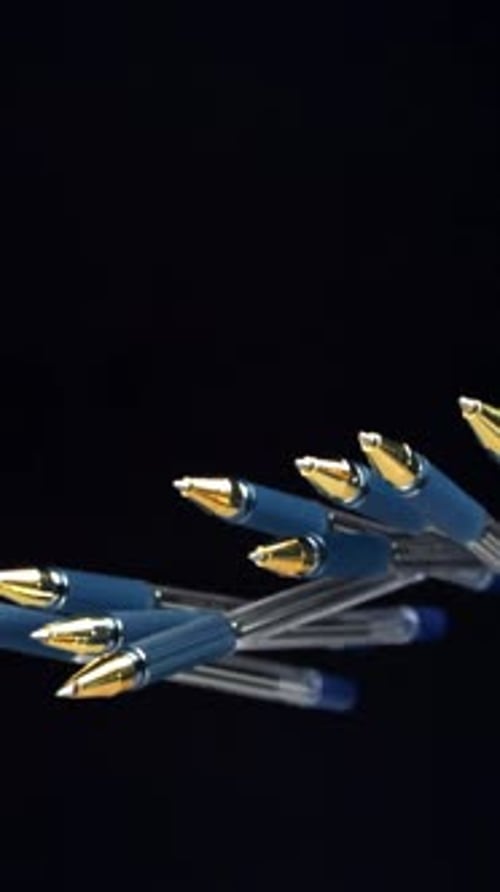 School Pens Fly Up and Down Filmed on a Highspeed Camera at 1000 Fps