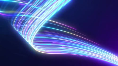 Dynamic Neon Light Trails Digital Flow Loop Background