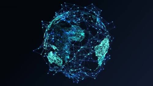 Futuristic Digital Earth Global Network Technology Animated Background