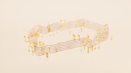 Music notes with cartoon style
