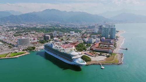 Cruise Ship Docked In Puerto Vallarta, Mexico
