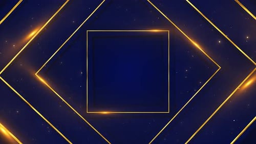 4k Abstract luxury black dark blue gradient backgrounds with gold lines, animated golden metallic st