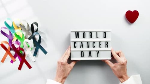 Colorful Ribbons for World Cancer Day