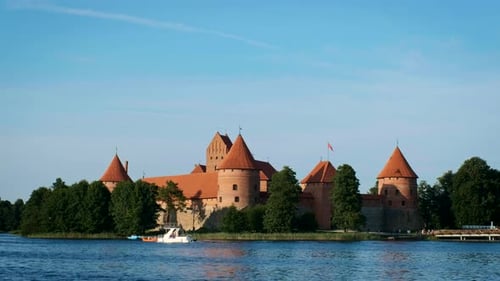 Trakai Island Castle in Lake Galve Lithuania