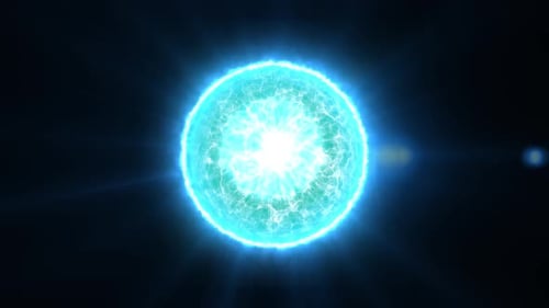 Abstract Glowing Blue Energy Sphere Animation