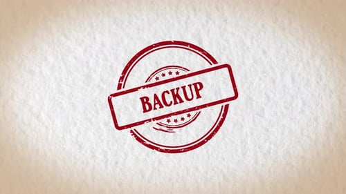 Animated Hand Stamping Backup Word with Retro Style