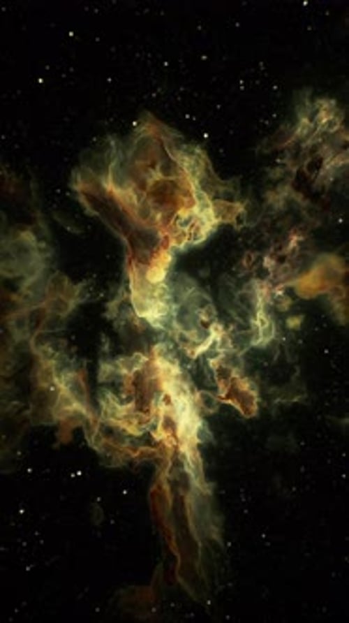 Floating Cosmic Nebula with Stars Abstract Animation