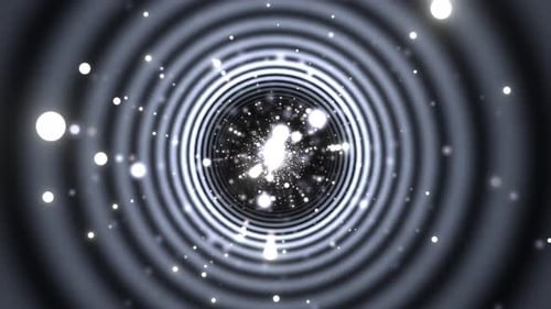 White Wavy Tunnel With Glowing Particles Background VJ Loop l 4K