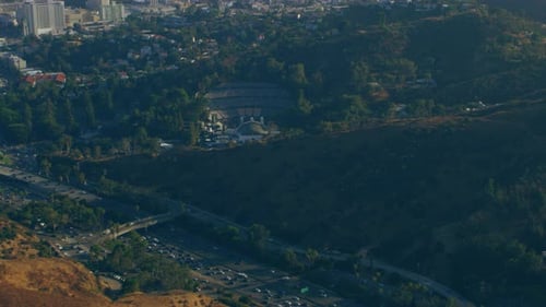 Aerial View Beverly Hills on a Sunny Day in Los Angeles, California