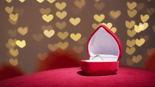 Elegant Engagement Ring in Heart Shaped Box