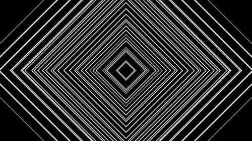 Hypnotischer vierseitiger Schwarzweiß-Hintergrund 4 K 60 Fps