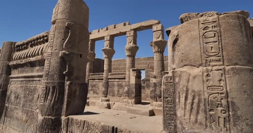 Philae temples, the temple of Hathor, Aswan, upper Egypt