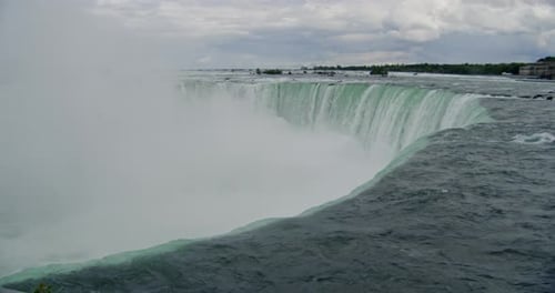 Majestic View of Niagara Falls Horseshoe Falls From Table Rock with Bird Flying