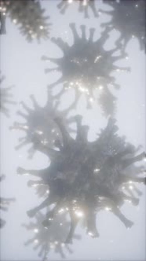 Animated Futuristic Microbes and Viruses Floating Background