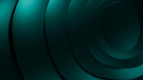Green and turquoise background. Design. Circled ovals in ud format rotating in a circle.