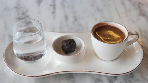 a Cup of Turkish Coffee on Table