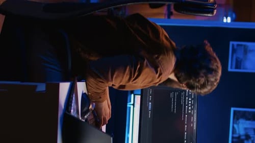 Young Adult Coding Late at Night