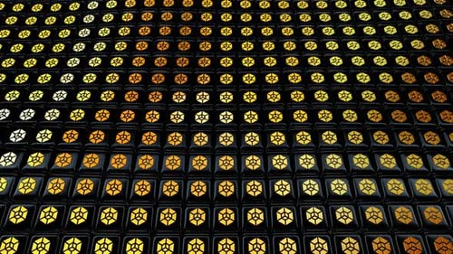 Pulsating Golden Hexagonal Pattern Grid Loop Background