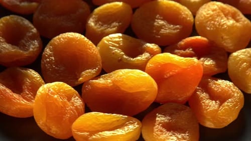 Dried Apricots Closeup Apricot Fruit Food Top View Bowl
