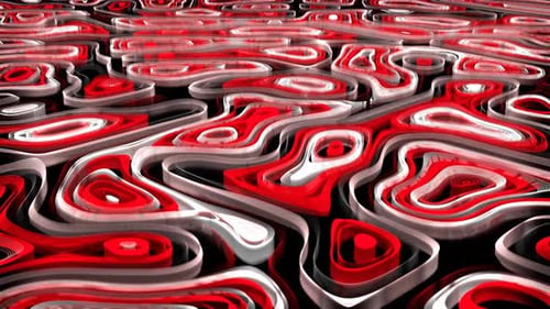Rubans néon abstraits blancs et rouges, fond VJ Loop l 4K