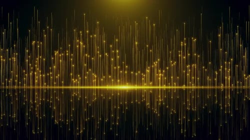 Abstract Gold Particle Lines Digital Stream Background