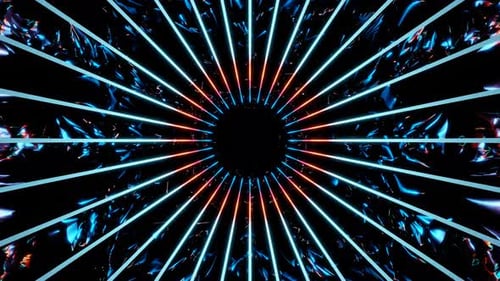 vj loop illuminated space star travel in a tunnel with space galaxy light