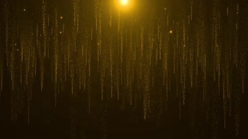 Golden Particle Rain Falling Celebration Background
