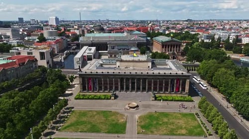 Aerial view of Altes Museum in Berlin , Germany