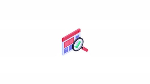 Isometric Website Verification And Approval Animation