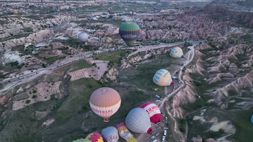 Aerial View Hot Air Baloons in Turkey 4 K