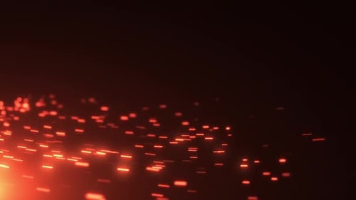 Abstract Red Glowing Particle Flow Background