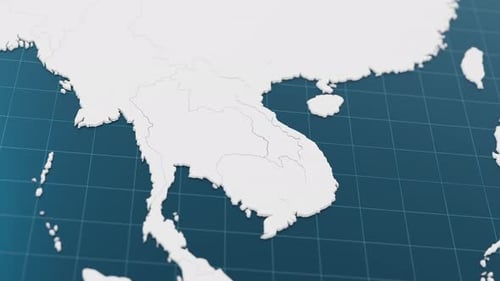 Modern 3D Map Pinpoint Revealing Location on Grid