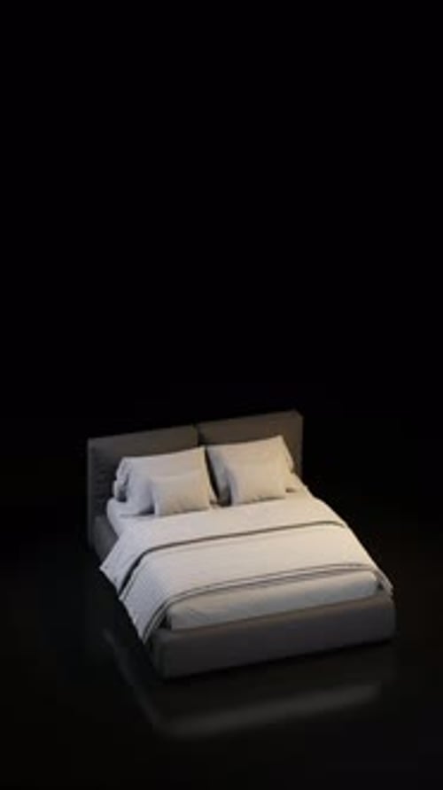 Modern Minimalist Bed 3D Render Camera Reveal Animation