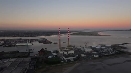 Poolbeg Chimney 4K Cinematic Drone Footage Jan 2025 - Co.Dublin - Ireland