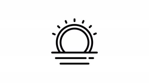 sunset line icon animation