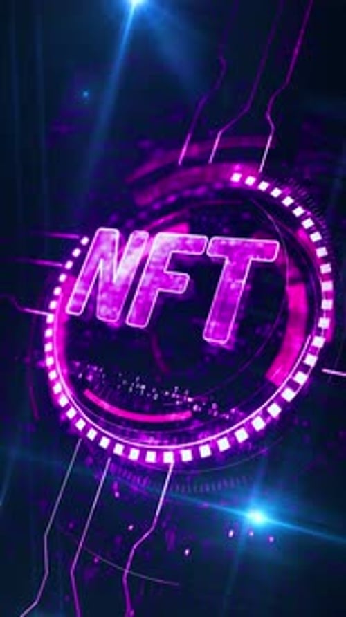 NFT non-fungible token symbol digital concept vertical loop