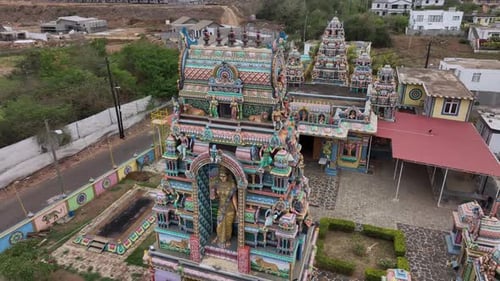 A Small Traditional Hindu Temple On The Island Of Mauritius