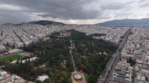 Expansive Aerial View of Athens Cityscape