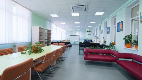 Modern conference room with furniture. Interior of the conference room in modern office