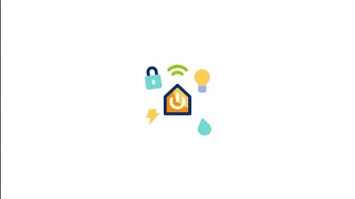 Animated Flat Design Smart Home Technology Icons