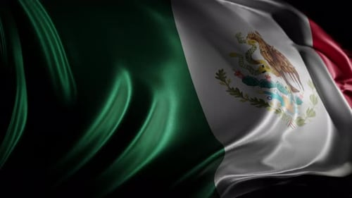 Realistic Waving Mexican National Flag
