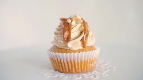 Delicious Cupcake with Caramel Drizzle