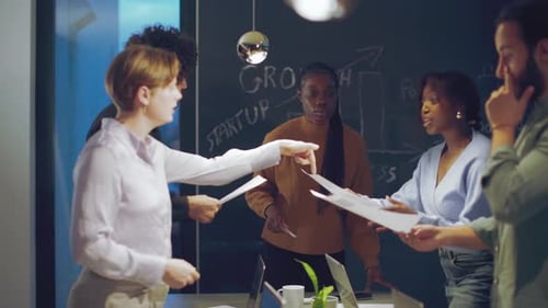 multiethnic young startup business team working together on project