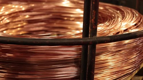 Close-up of Spool of Copper Wire