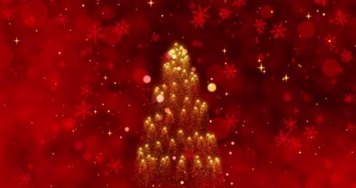 Festive Sparkle Christmas Tree Forming Particle Animation
