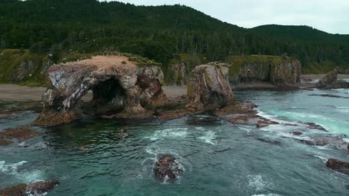 Top view of amazing coast with rocks and erosion