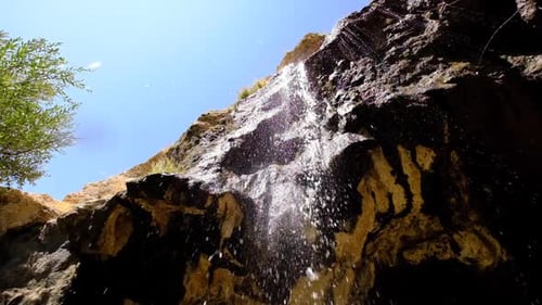 Water Flowing From Cliffs (Slow Motion)