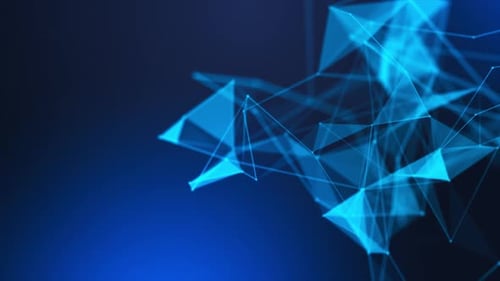 Blue Plexus Triangle Background Seamlessly Loop V10