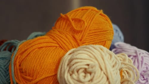 Close Up of Colorful Yarn Balls