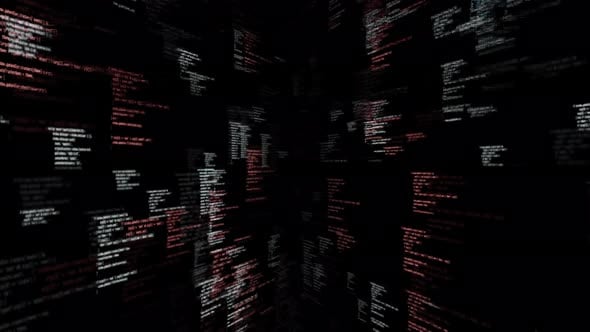 Source Code Walls on Black, Technology Stock Footage ft. code & coding ...
